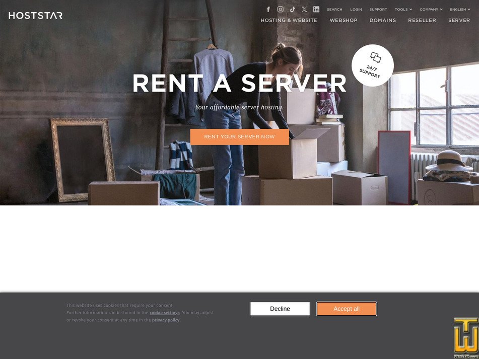screenshot of VirtualEntry from hoststar.ch