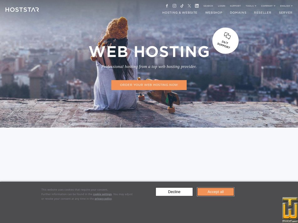 screenshot of StarMini from hoststar.ch