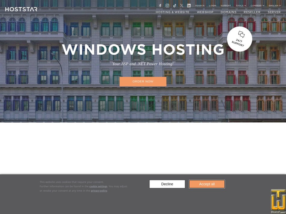 screenshot of WinEntry from hoststar.ch