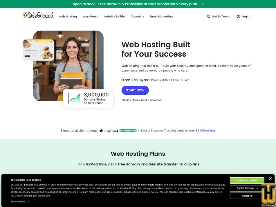 screenshot of GoGeek from siteground.com
