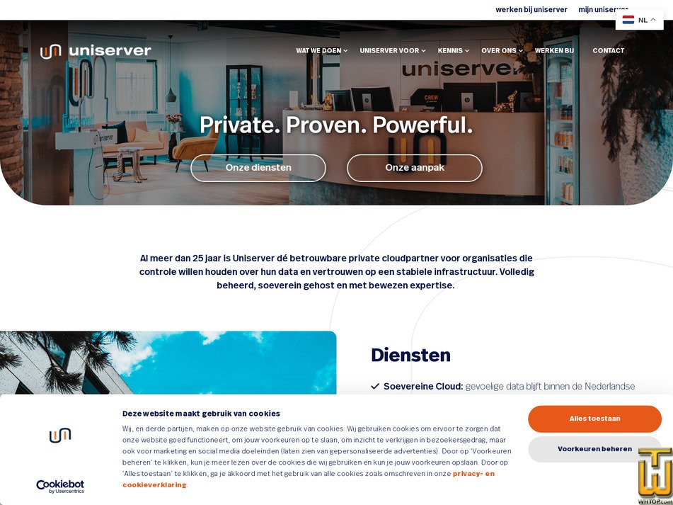 uniserver.nl screenshot